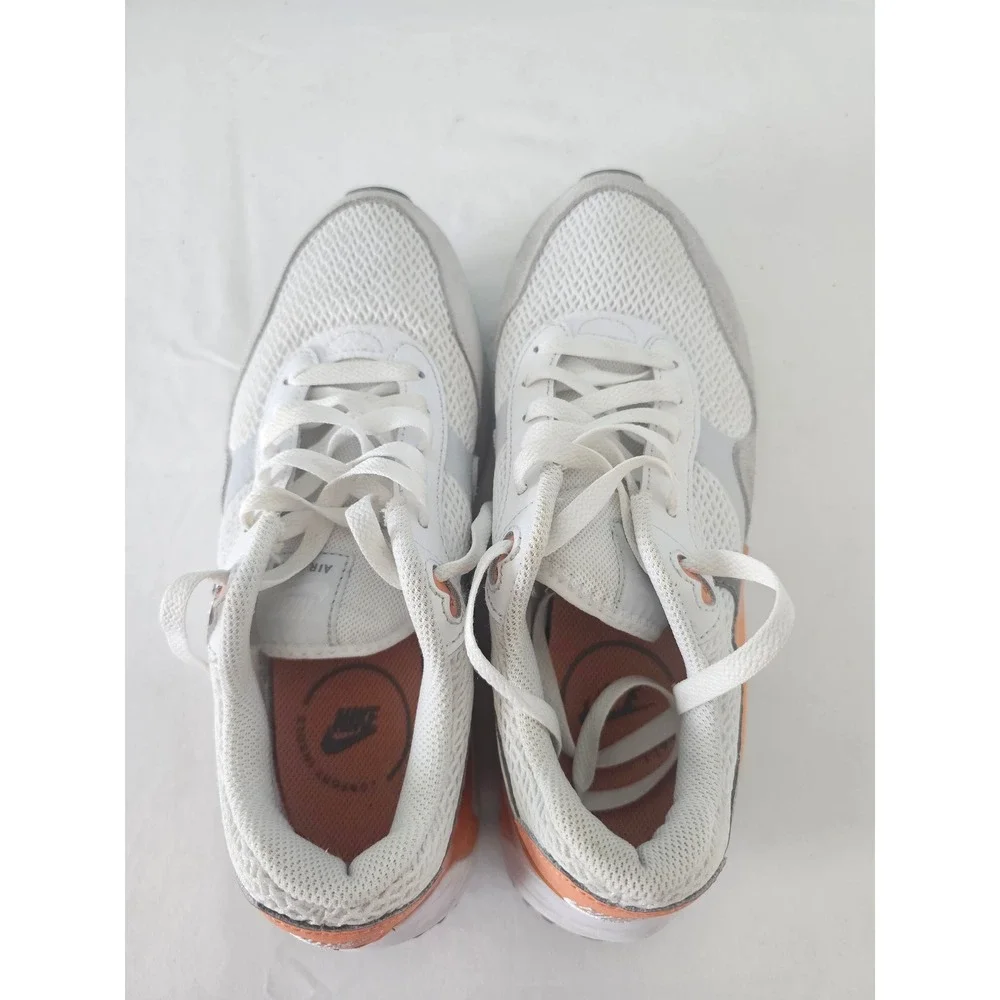 Athleisure Nike Air Max SYSTM Sneaker Womens 9 White Orange DM9538-102 Mesh